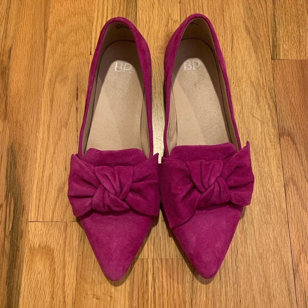 BP. By Nordstrom pink suede flats with bow, Size 8